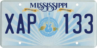 MS license plate XAP133