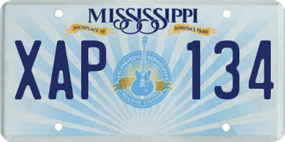 MS license plate XAP134