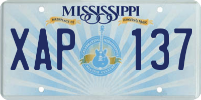 MS license plate XAP137