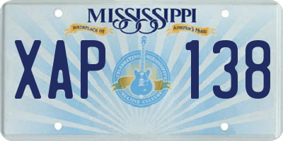 MS license plate XAP138