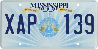 MS license plate XAP139