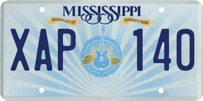 MS license plate XAP140