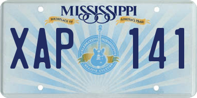 MS license plate XAP141