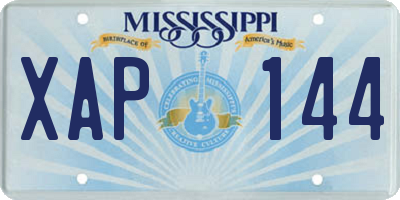 MS license plate XAP144