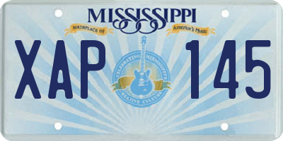 MS license plate XAP145