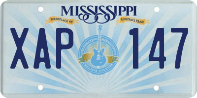 MS license plate XAP147