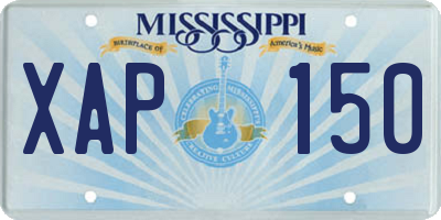 MS license plate XAP150