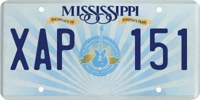 MS license plate XAP151