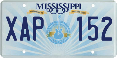 MS license plate XAP152