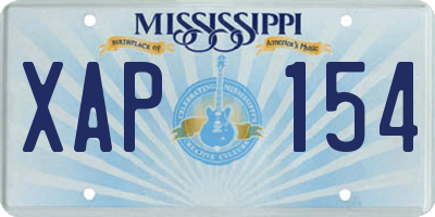 MS license plate XAP154
