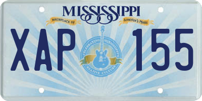 MS license plate XAP155