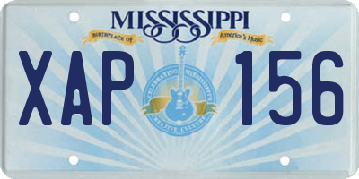 MS license plate XAP156