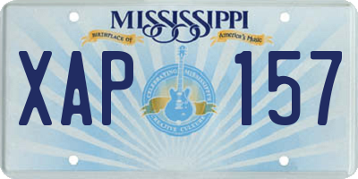 MS license plate XAP157