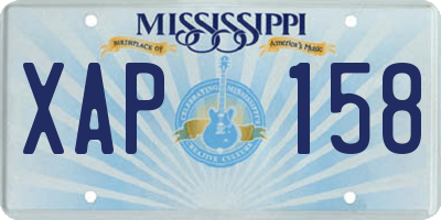 MS license plate XAP158