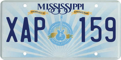 MS license plate XAP159