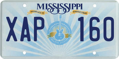MS license plate XAP160