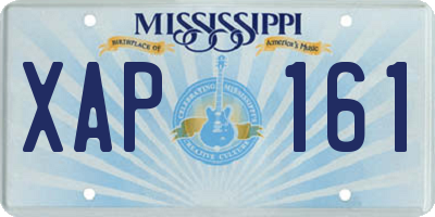 MS license plate XAP161
