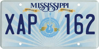 MS license plate XAP162