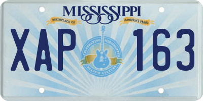 MS license plate XAP163