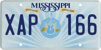 MS license plate XAP166