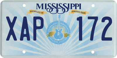 MS license plate XAP172