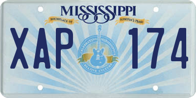 MS license plate XAP174