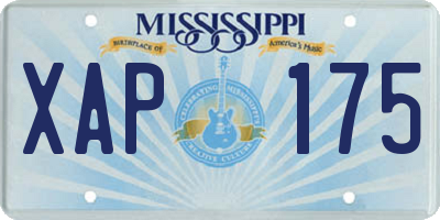 MS license plate XAP175