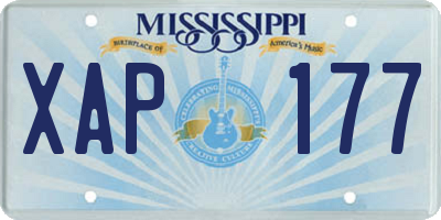 MS license plate XAP177