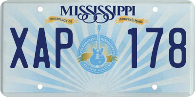 MS license plate XAP178