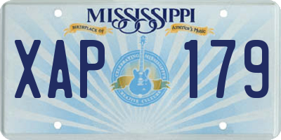 MS license plate XAP179