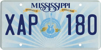 MS license plate XAP180