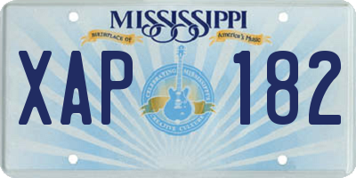 MS license plate XAP182