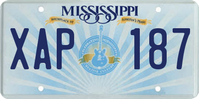 MS license plate XAP187