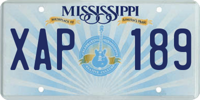 MS license plate XAP189