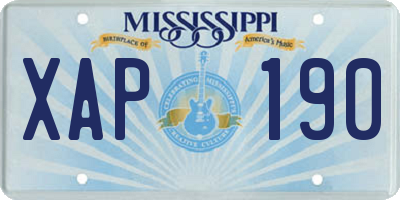 MS license plate XAP190