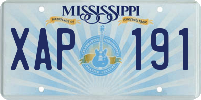 MS license plate XAP191