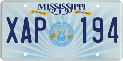 MS license plate XAP194