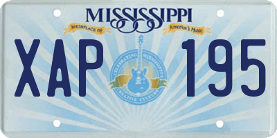 MS license plate XAP195
