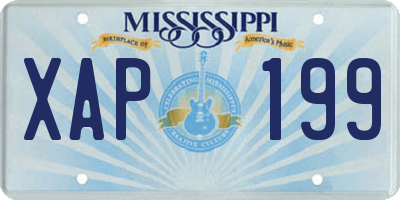 MS license plate XAP199