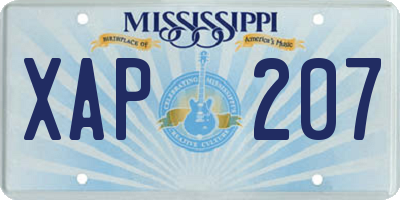 MS license plate XAP207