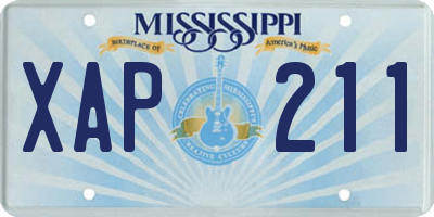 MS license plate XAP211