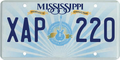 MS license plate XAP220