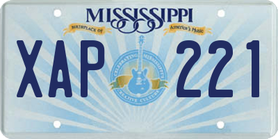 MS license plate XAP221