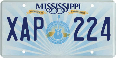 MS license plate XAP224