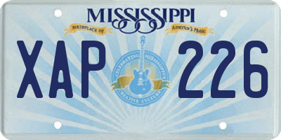 MS license plate XAP226