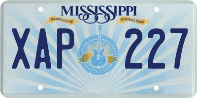 MS license plate XAP227