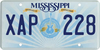 MS license plate XAP228