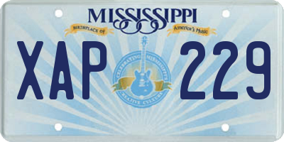 MS license plate XAP229