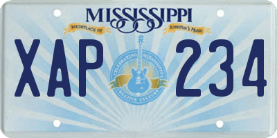 MS license plate XAP234