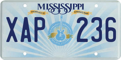 MS license plate XAP236